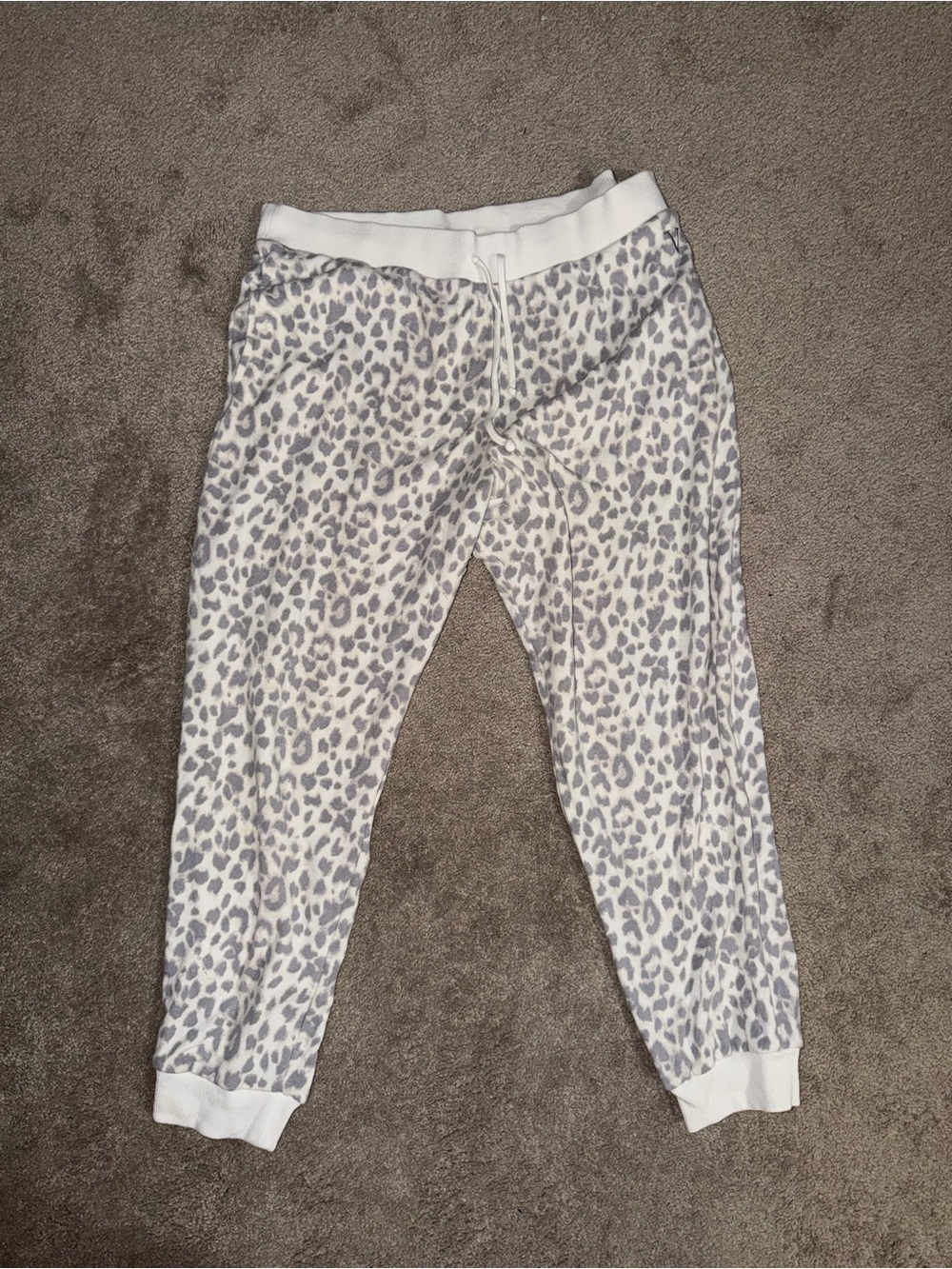 Victoria's Secret Gray and White Leopard Joggers